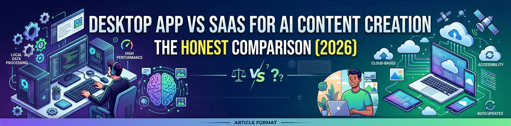 Desktop app vs SaaS for AI content creation: costs, data ownership, lock-in, and collaboration — an honest comparison to help you choose in 2026. /content-architect-blog/posts/desktop-app-vs-saas-for-ai-content/feature.webp
